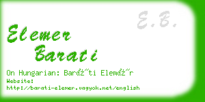 elemer barati business card